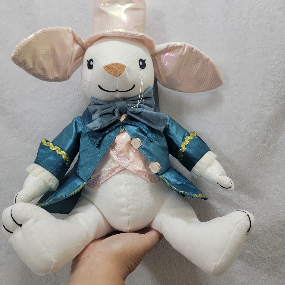 The Farmhouse by Rachel Ashwell White Dapper EASTER Rabbit Bunny‎ Weighted Plush